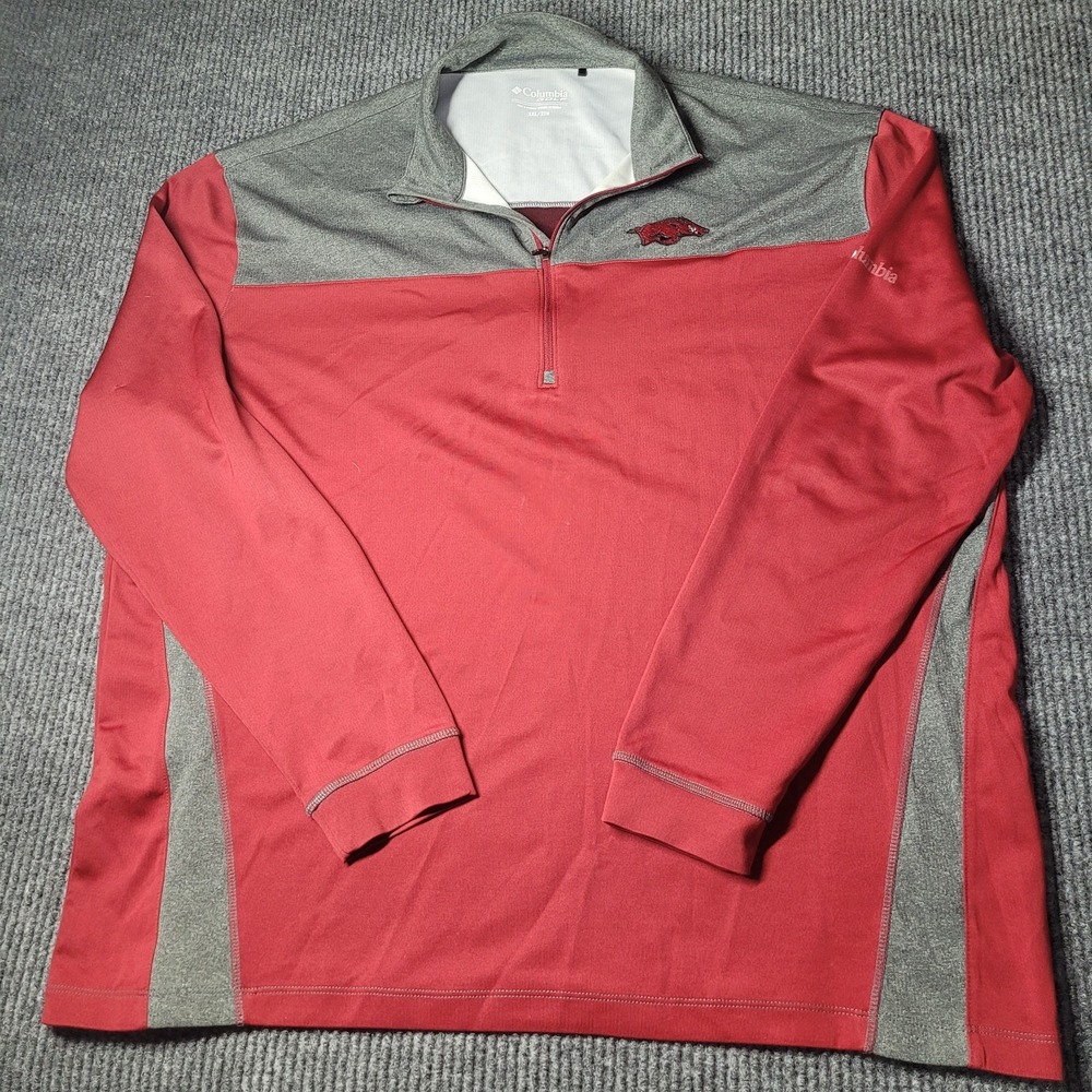 Columbia Golf Arkansas Razorbacks  Long Sleeve 1/4 Zip Pullover Sweater Mens 2XL